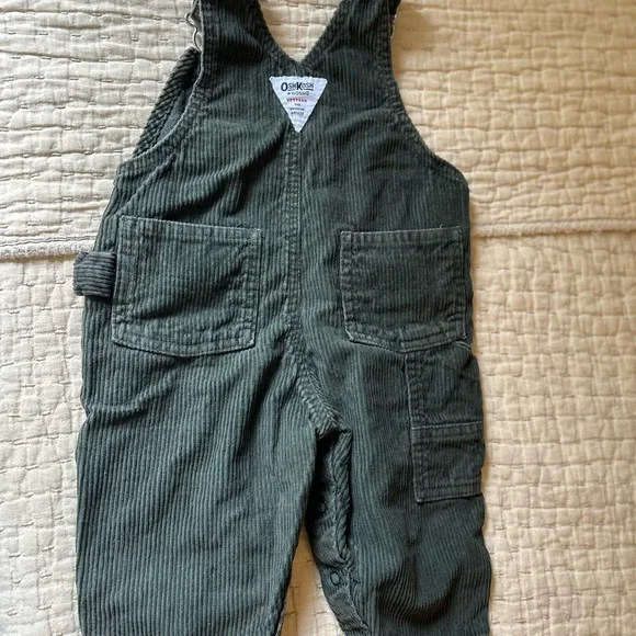 OshKosh B'gosh Dark Green Corduroy Overalls - Picture 2 of 3